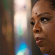 Black Lives Matter co-founder Patrisse Cullors listens to a question during an interview with The Associated Press in Los Angeles, Wednesday, April 20, 2022.